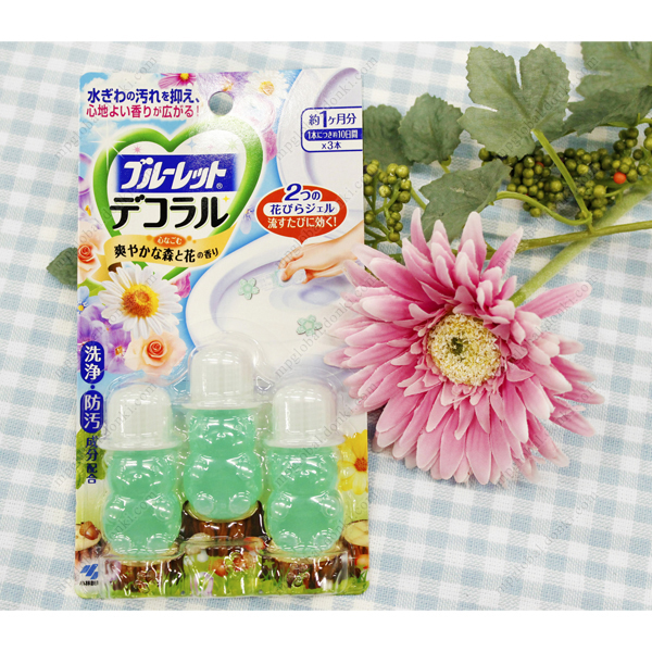 Kobayashi Bluelet Toilet Bowl Cleaner 7.5 g. x 3 ชิ้น #Forest and Flower