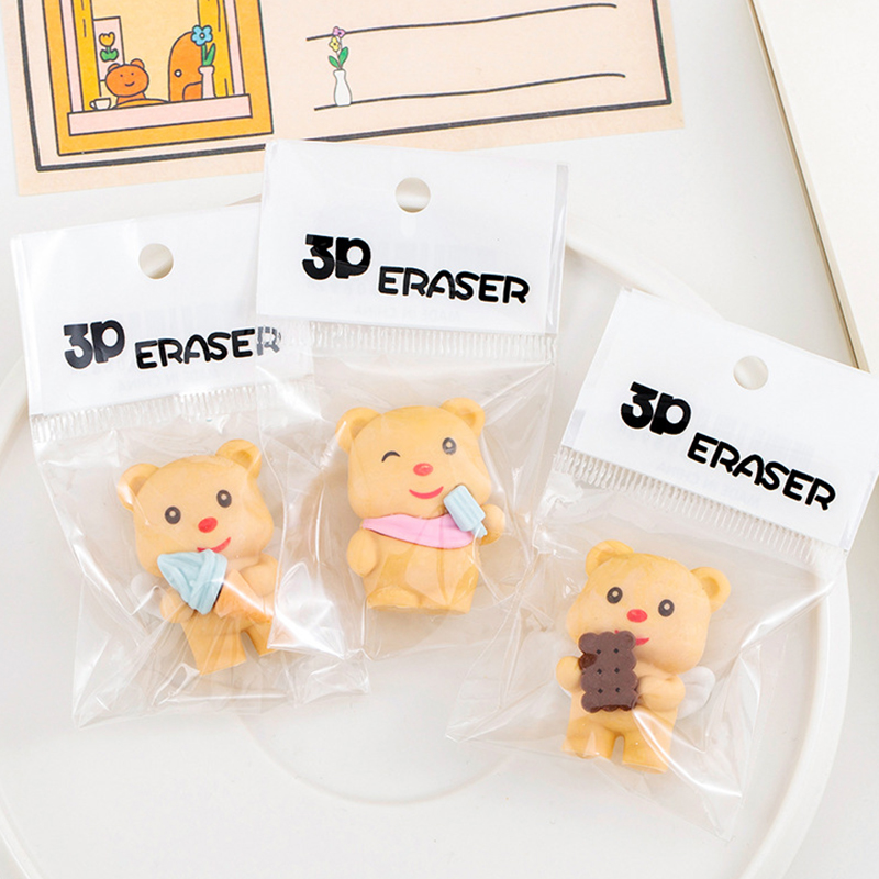 🐻ยางลบการ์ตูน 3D ช็อกกี้แบร์ Cookie Eraser 🐻✨ยางลบน่ารัก✅พร้อมส่งในไทย สะสมได้ ของขวัญสุดคิ้วท์