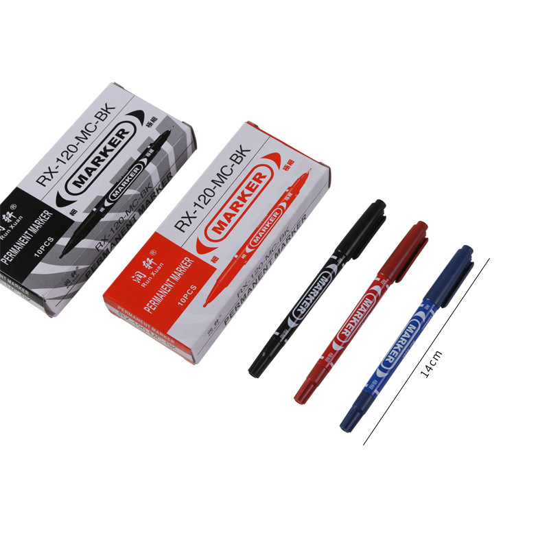 🌈ปากกาเขียนถุงเก็บน้ำนม🌈💦MARKER⚫🔵🔴 ปากกา 2 ด้าน✅พร้อมส่งในไทย เน้นข้อความ ปากกามาร์ค