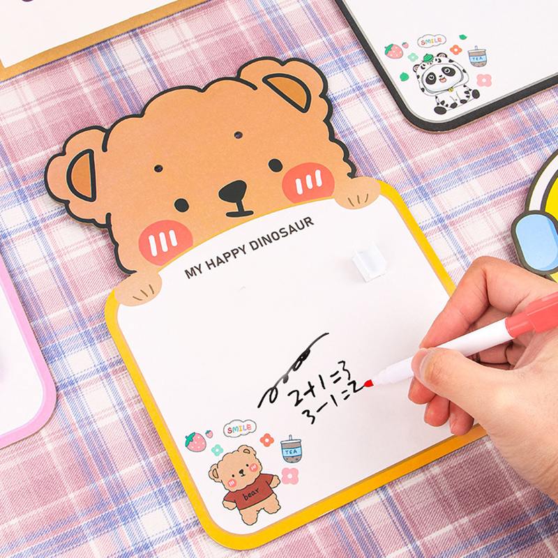 🌈🦁กระดานไวท์บอร์ดพร้อมปากกา🐼🌈กระดานวาดรูป รูปทรงการ์ตูน📌พร้อมส่งในไทย กระดานลบออกได้ เครื่องเขียนเด็ก พกพา แขวนได้