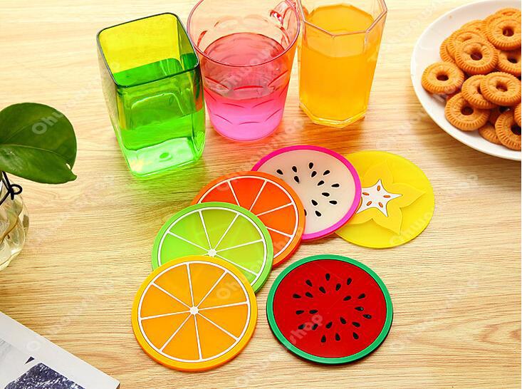 แผ่นรองแก้วลายผลไม้ [คละลาย] 4 บาท Ohwowshop