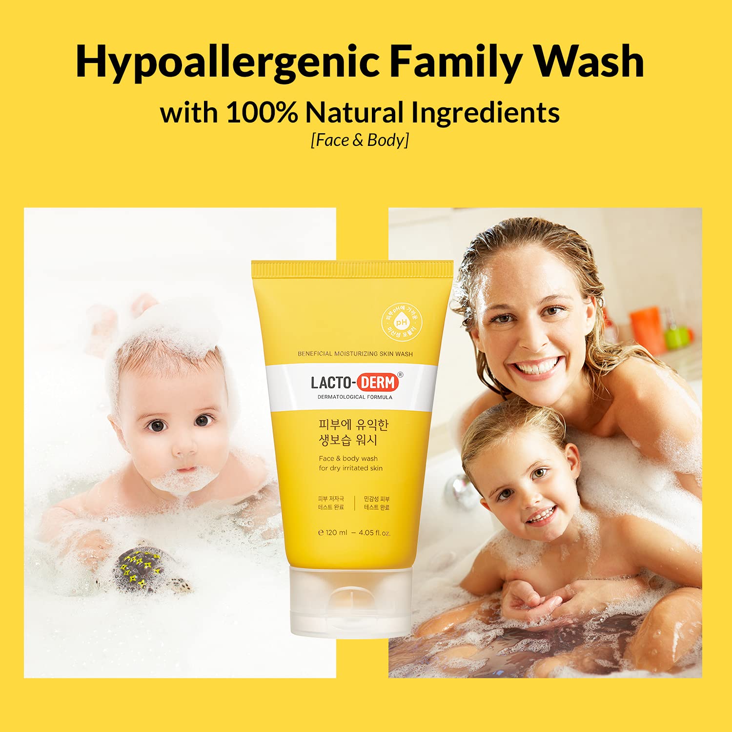 LACTO-DERM Face Body Wash 120 ml.