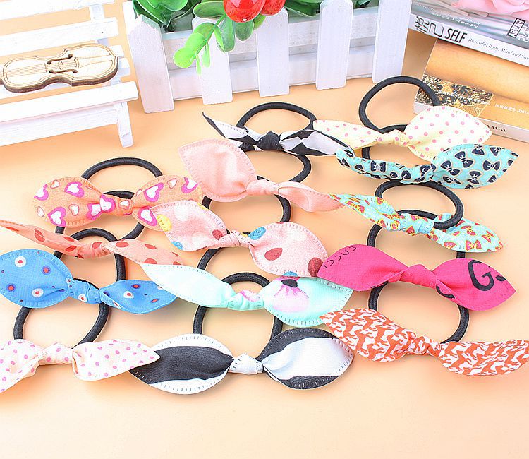 💖ยางยืดรัดผมรูปทรงโบว์หูแหลมลายการ์ตูน ชิ้นละ 1 บาท ✔️พร้อมส่ง (🎲สุ่มคละลาย) Ohwowshop หนังยางรัดผมเกาหลี ยางรัดผมไสต์เกาหลี มัดผม