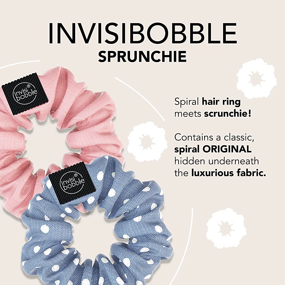 Invisibobble Sprunchie Spiral Hair Ring - Dot's It and No Morals, But Corals 2 Pack