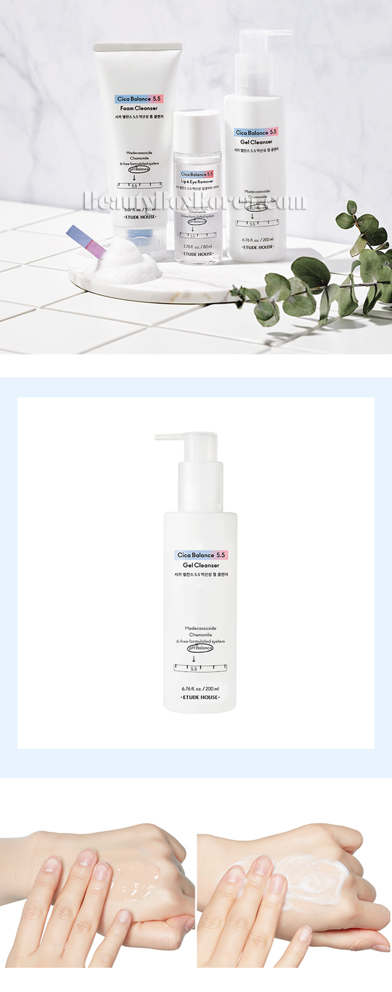 Etude House Cica Balance 5.5 Gel Cleanser 200 ml.