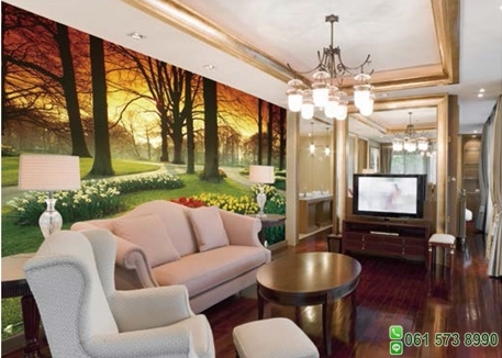 ภาพวิวภาพสวนดอกไม้ตอนเย็น