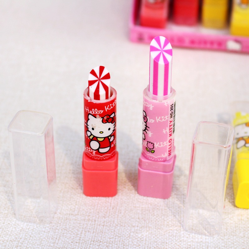 ยางลบทรงลิปสติกลายการ์ตูนคิดตี้สุดน่ารัก ชิ้นละ 6 บาท : ✔️พร้อมส่ง (🎲สุ่มลาย) Ohwowshop