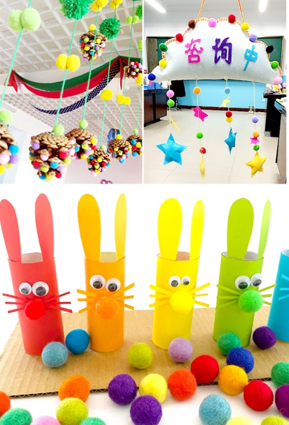 ปอมปอม ขนสุดนุ่ม คละสี 3cm ชิ้นละ 1 บาท ✔️พร้อมส่ง Ohwowshop ลูกบอล บอลขน ปอมปอมบอล ปอมปอมห้อยกระเป๋า