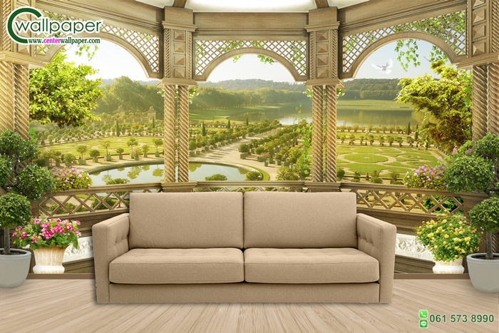 วอลเปเปอร์ภาพวิวสั่งพิมพ์ภาพระเบียงสวน