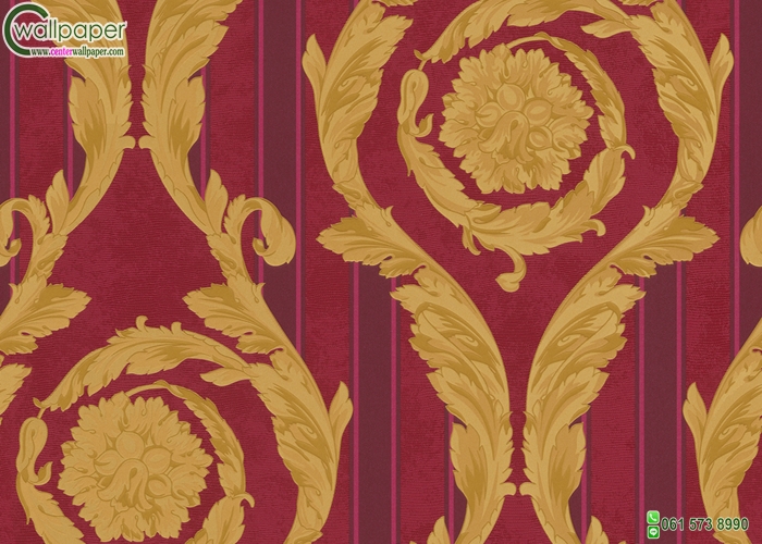 versace wallpaper ลายดอกทองพื้นแดง