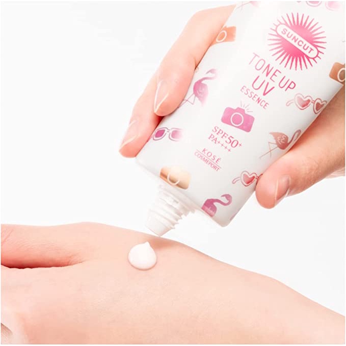 Kose Suncut Tone Up UV Toner Essence Lotion Pink Color SPF50+PA++++ 80 g.