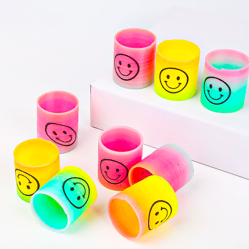 🙂👉สปริงสายรุ้ง🌈สปริงเด้งๆ ของเล่นเด็ก หลากสี สปริงของเล่น✅พร้อมส่งในไทย🧡เสริมทักษะ รูปหน้ายิ้ม งานเทศกาล