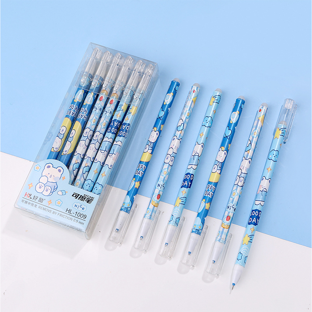 ⭐ปากกาลบได้🌈Nice Bear ไส้สีน้ำเงิน 0.5📌สุ่มคละลาย ด้ามละ 4 บาท✔️พร้อมส่งOhwowshop หลากสี ปากกาเจล เครื่องเขียน