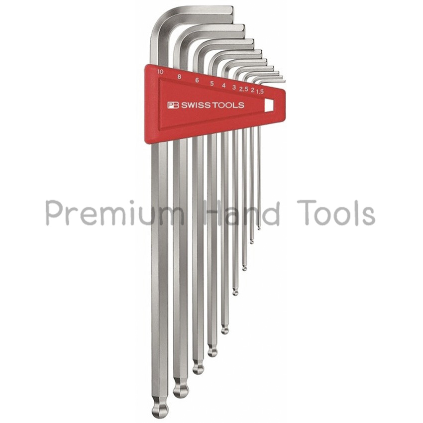 PB Swiss Tools PB 212LH-10 ประแจหกเหลี่ยมชุด หัวบอล ยาว เบอร์ 1.5-10 มิล 9 ตัวชุด