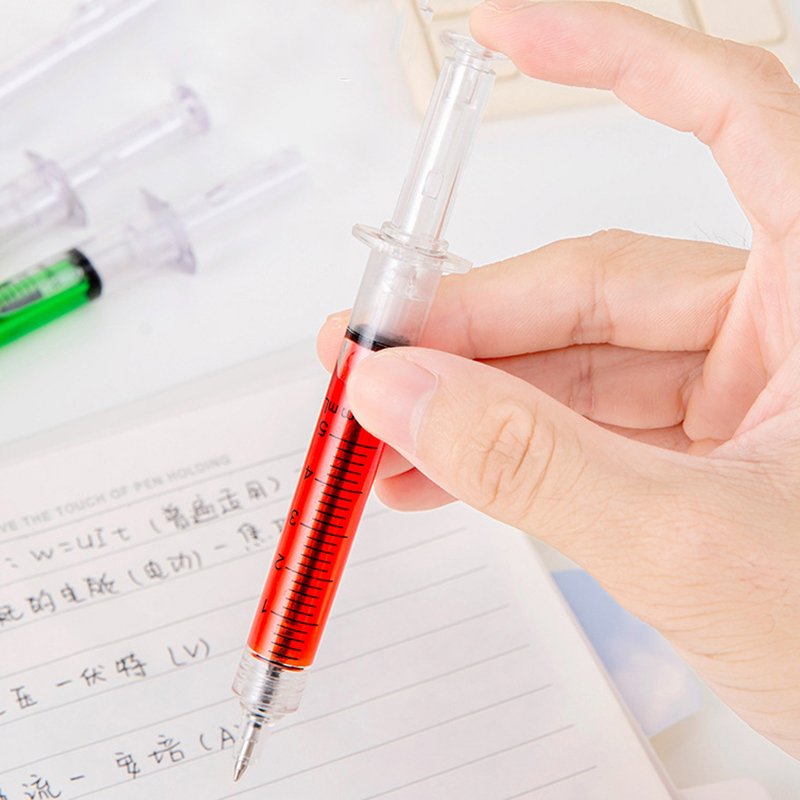 🌈ปากการูปทรงเข็มฉีดยา🌈 ลูกลื่นไส้สีน้ำเงิน 🎲สุ่มสี✔️พร้อมส่งในไทย ของขวัญ ของชำร่วย ปากกา ลูกลื่น