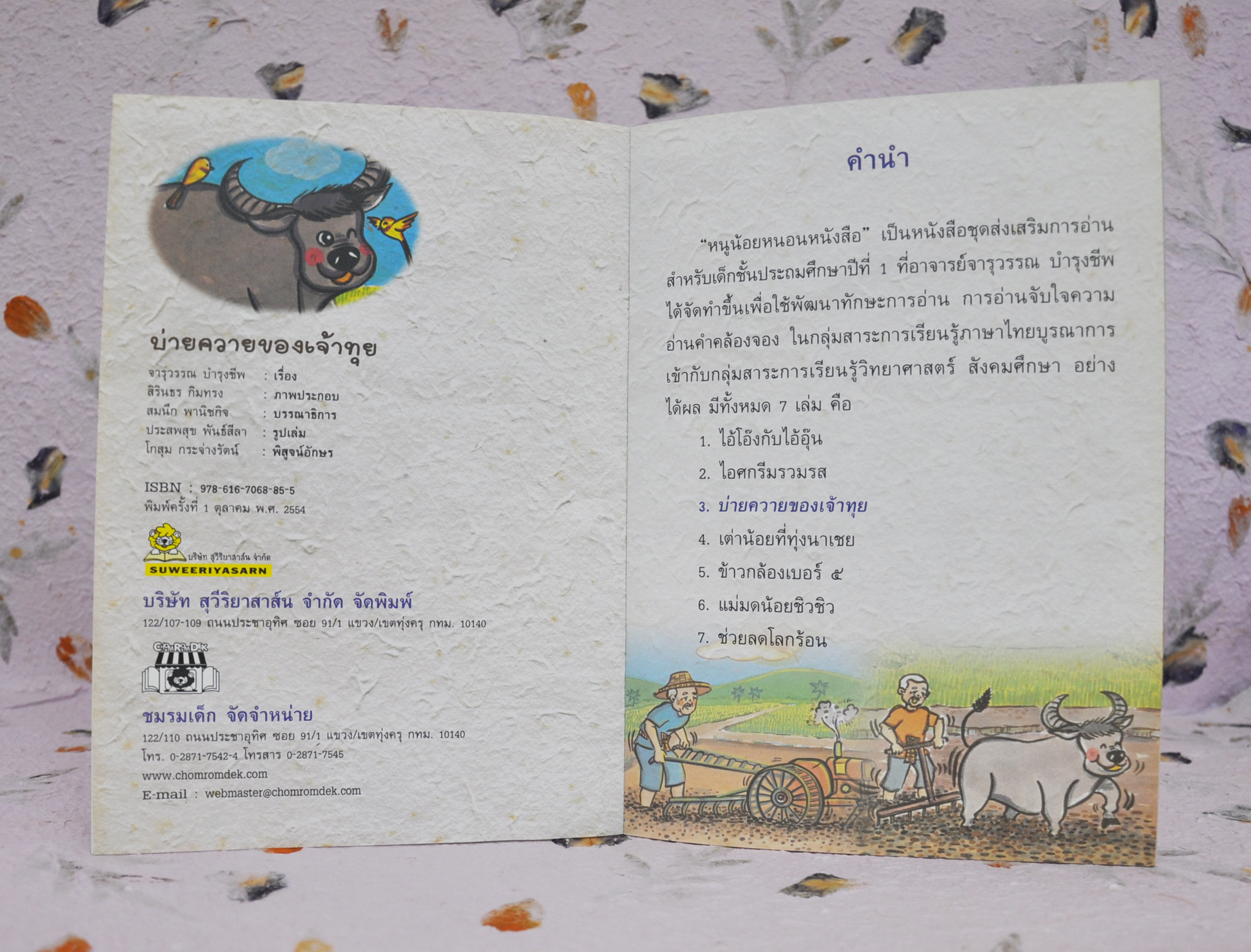 ชุดหนูน้อยหนอนหนังสือ บ่ายควายของเจ้าทุย โดย จารุวรรณ บำรุงชีพ