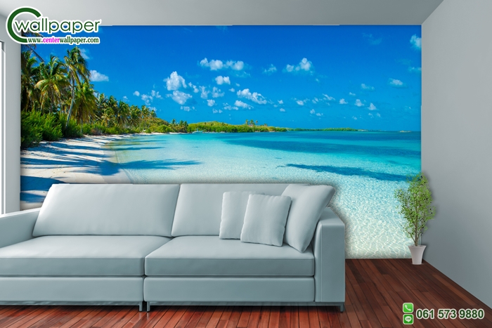 ภาพวิวสำเร็จรูป ภาพชายหาดน้ำทะเลใส