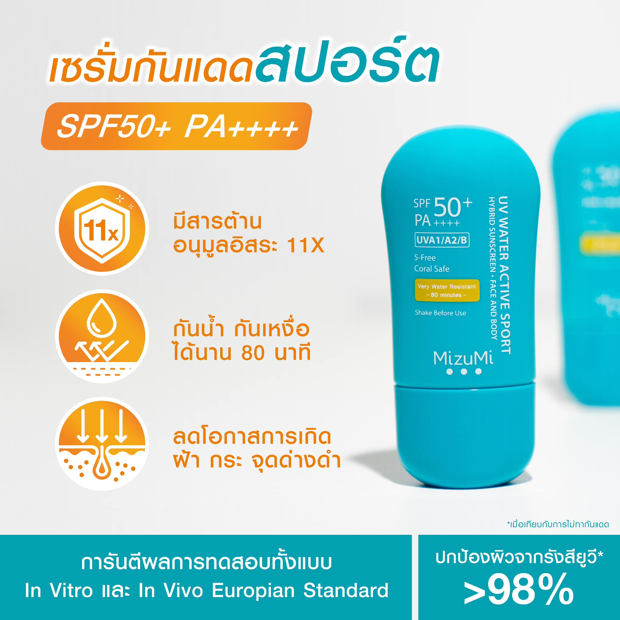MizuMi UV Water Active Sport SPF50+ PA++++ 40 g.