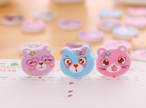 ยางลบหน้าแมวน่ารัก [สุ่มลาย] 1 ชิ้น 1 บาท Ohwowshop
