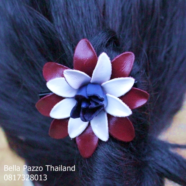 กิ๊บดอกสัปปะรดสี เชียร์ทีมชาติไทย หนังแท้ทำมือ แฮนด์เมด