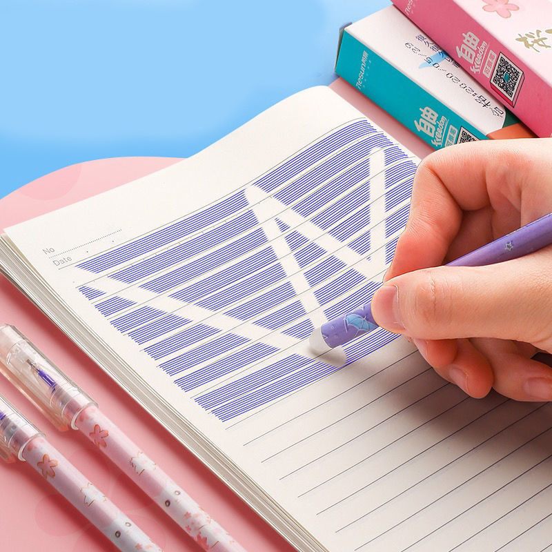 ⭐ปากกาลบได้⭐🌈supper cartoon ไส้สีน้ำเงิน 0.5mm 📌คละลายตามแบบ ด้ามละ 4-5บาท✔️พร้อมส่งOhwowshop ลบได้ เครื่องเขียน