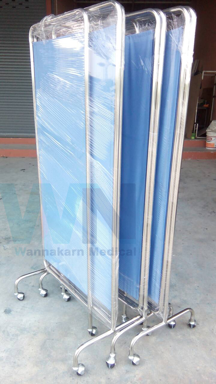 ฉากกัน 3 ตอน สแตนเลส พร้อมม่าน