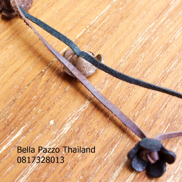 สร้อยคอดอกวันดีคู่ หนังแท้ทำมือ แฮนด์เมด