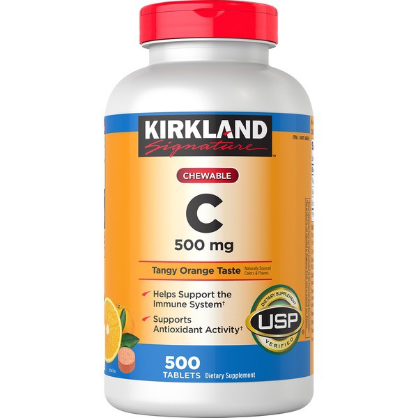 Kirkland Signature Vitamin C 500 mg. (500 Tablets) แบบเม็ดอม