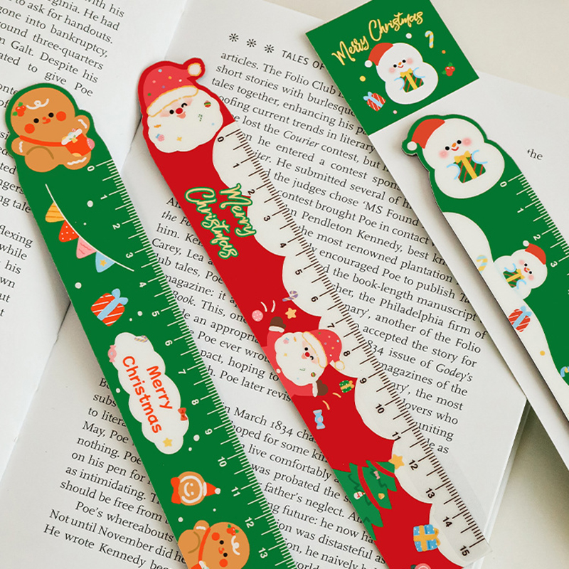 🎄ไม้บรรทัดแม่เหล็ก🎅✨คริสต์มาสหลากสี 15ซม.✔️คละลาย ไม้บรรทัด แม่เหล็ก เครื่องเขียน