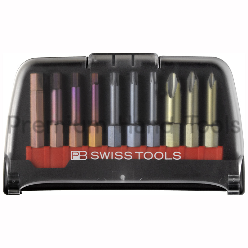 ชุดดอกไขควง PB Swiss Tools ยาว 50 มม. รุ่น PB E6 985/986/989 ปากแบน ปากแฉก หัวดาว หกเหลี่ยม PZ (10 ดอก/ชุด)