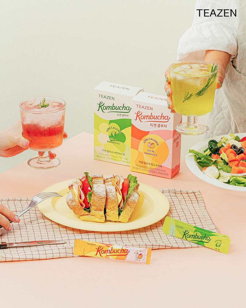 TEAZEN Prebiotic Kombucha 10 ซอง #รสมะม่วงฝรั่ง