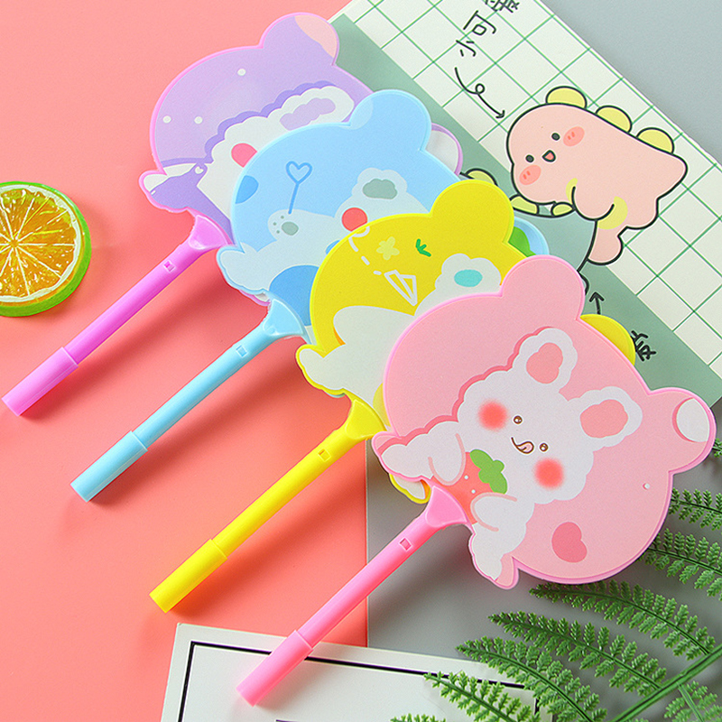 🌈🐻ปากกาพัดลูกลื่นรูปทรง🐻🌈ลายสัตว์หลากสี ไส้สีน้ำเงิน 0.5 ราคา 4 บาท/ด้าม✅พร้อมส่ง Ohwowshop ปากกา เครื่องเขียน ลูกลื่น