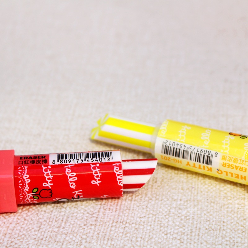 ยางลบทรงลิปสติกลายการ์ตูนคิดตี้สุดน่ารัก ชิ้นละ 6 บาท : ✔️พร้อมส่ง (🎲สุ่มลาย) Ohwowshop