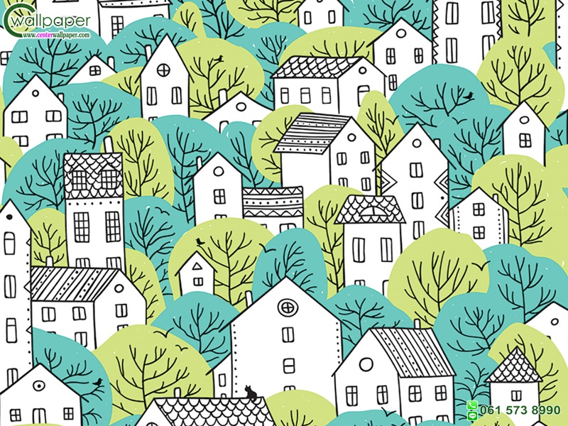 วอลเปเปอร์ ลายการ์ตูนรูปบ้าน No.58134.