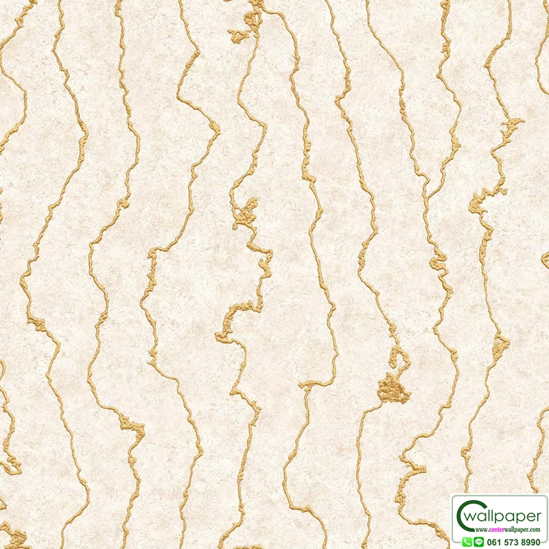 วอลเปเปอร์ลายหินอ่อนสีทอง พื้นสีขาวครีม No.88672-1