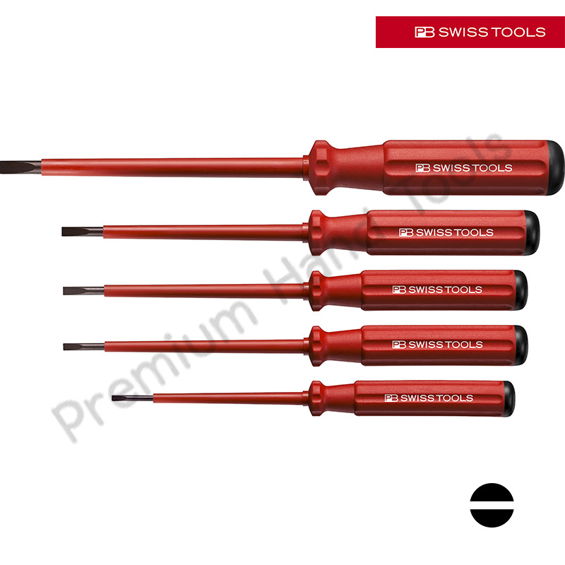 ชุดไขควง PB Swiss Tools รุ่น PB 5538 กันไฟ ปากแบน (5 ตัว/ชุด)