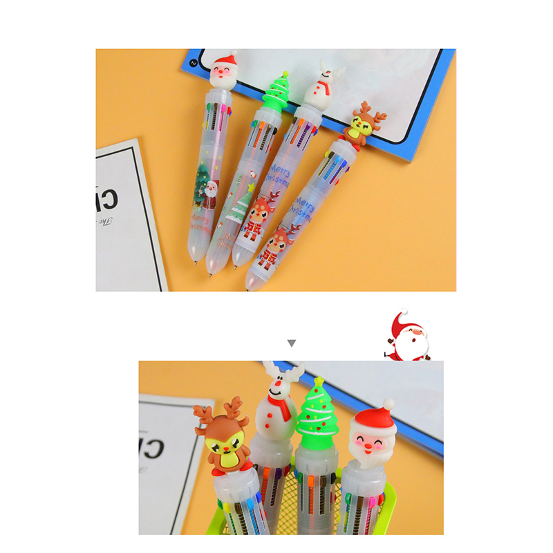 🌈🎄ปากกา 10 สี🎄🌈 ชุด V1 หัวการ์ตูน คริสต์มาสหลากสี ไส้ 0.5📌เลือกลาย ด้ามละ 12 บาท✔️พร้อมส่ง Ohwowshop ปากกากด ปากกาลายการ์ตูน ปากกาลูกลื่น