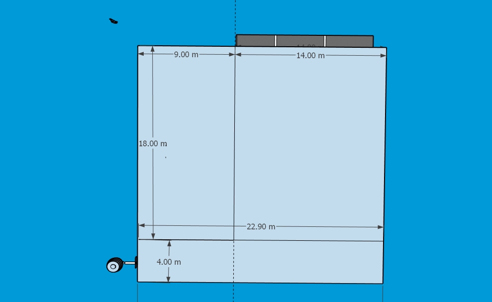 แบบก่อสร้างโกดังเก็บไม้ ออฟฟิศ และบ้านพักคนงานขนาดHW-H (23 x 18 x 7.9)