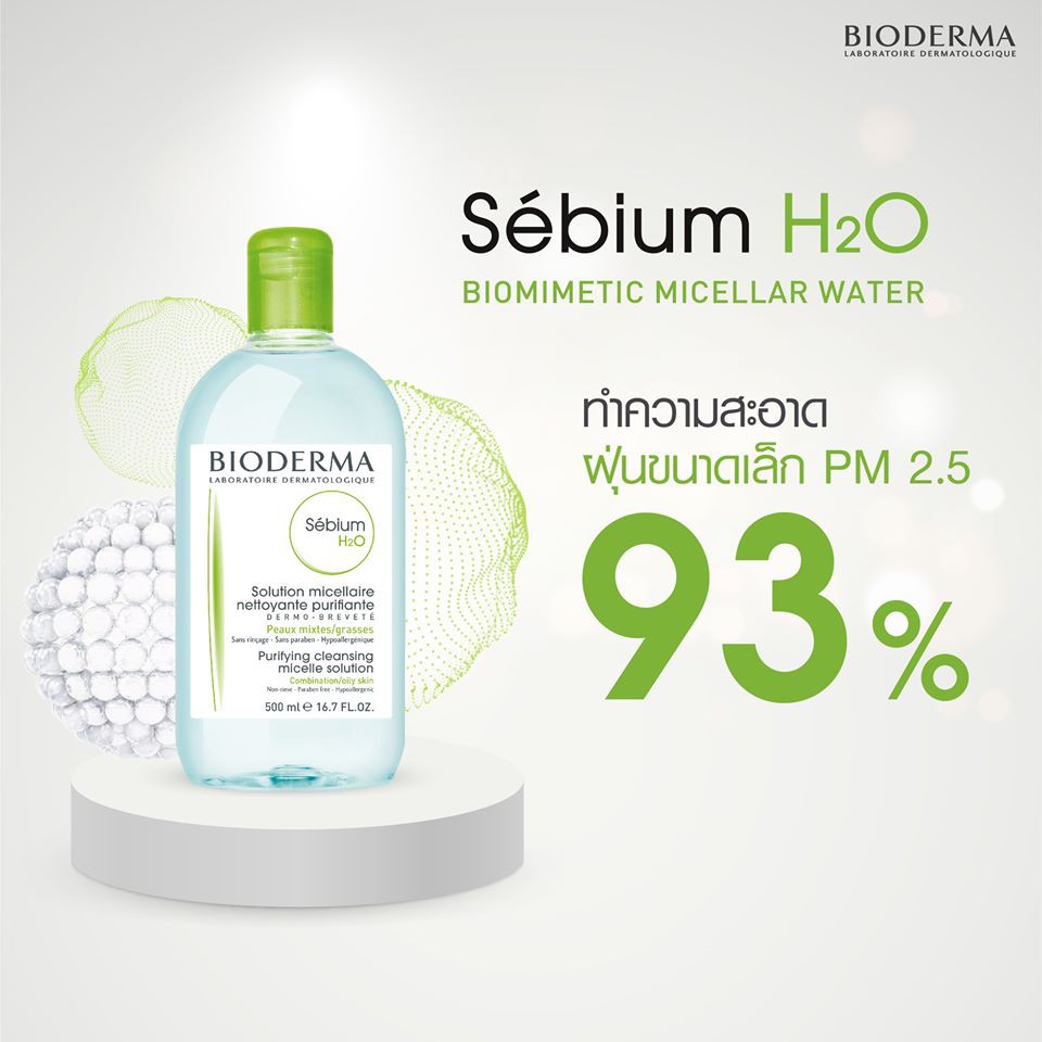 Bioderma Sebium H2O 500 ml. ขวดเขียว x 2 ขวด