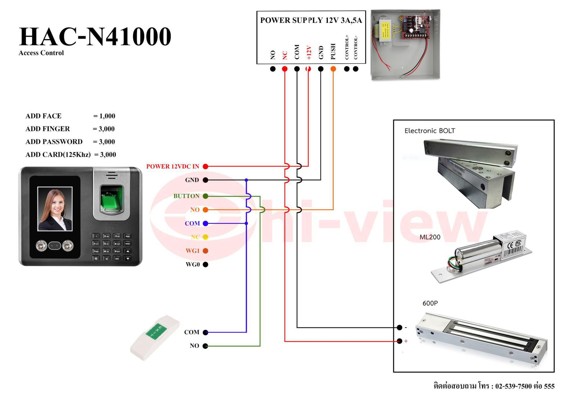 Face Scan Access Control HAC-N41000 Hiview