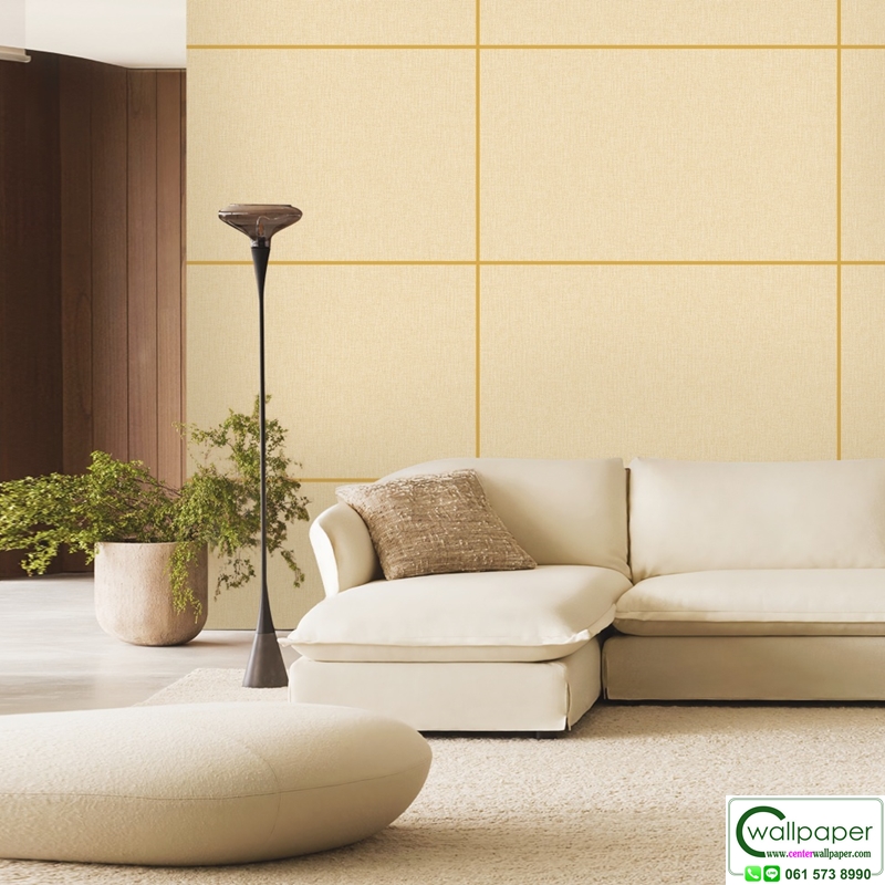 วอลเปเปอร์สีเหลี่ยม เทกเจอร์ผ้า สีน้ำตาล No.88663-2