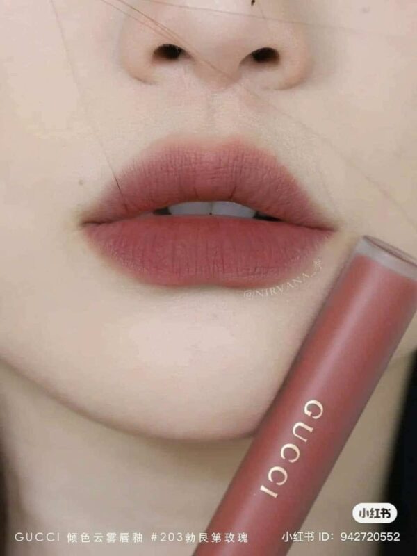 Gucci Lipstick Rouge A Levres Liquid Mat Lip Colour 6.5 ml. #203 Mildred Rosewood