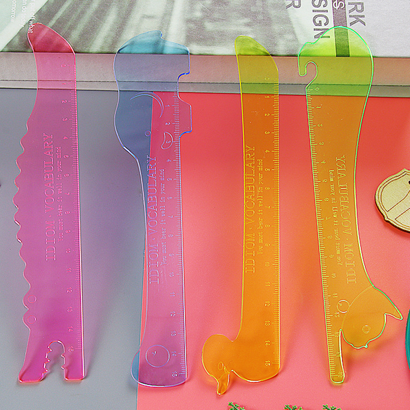 🌈📏ไม้บรรทัด 15cm แบบใส Animal🐱🌈Ruler📌เลือกแบบคละสี✅พร้อมส่งในไทย ไม้บรรทัดพลาสติก เครื่องเขียน