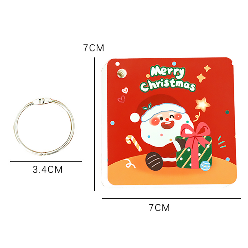 📚🎄 สมุดโน้ตคริสต์มาส 80 แผ่น ลายน่ารัก 7×7cm 🎅✨ สมุดจดพกพา มีห่วงคล้อง ใช้งานง่าย น่าใช้สุดๆ 💖