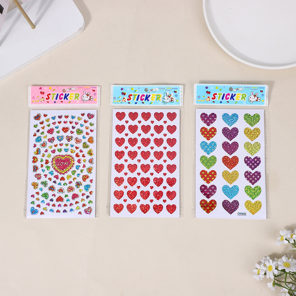 🌟1แพ็คมี 10แผ่น🩷สติกเกอร์🌟วิบวับ💛สติกเกอร์หัวใจ📌เลือกแบบ✔️พร้อมส่งในไทย sticker DIY ของปัจฉิม วาเลนไทน์