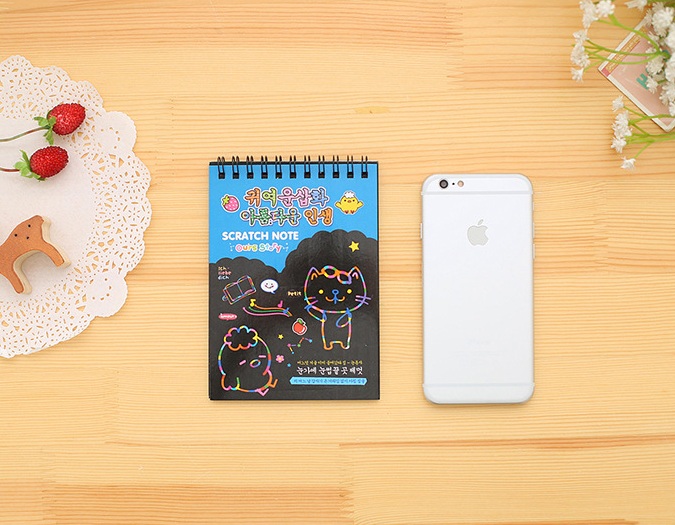 สมุดโน๊ตขูดสีรุ้งเล่มเล็กเกาหลี 14x10cm ( 1ชิ้นมี 10 แผ่นโดยประมาณ ) ชิ้นละ 11บาท ✔️พร้อมส่ง (🎲สุ่มลาย) Ohwowshop