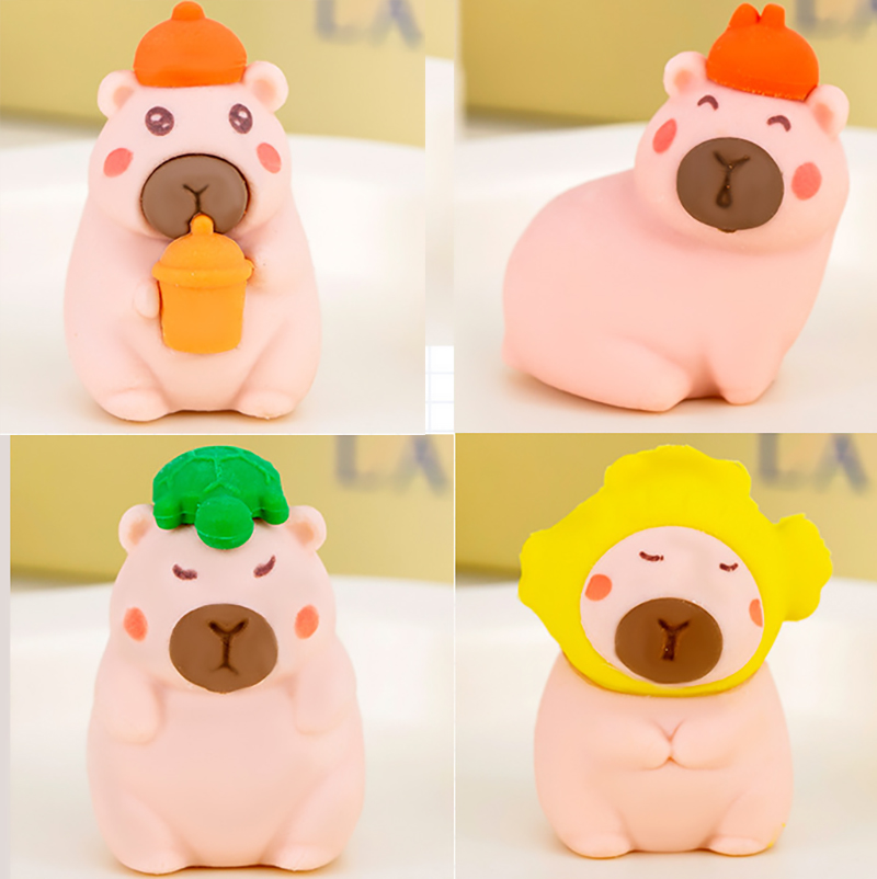 🐹ยางลบรูปทรงคาปิบาร่า🐹ยางลบดีไซน์พิเศษ ใช้งานได้จริง ลบสะอาด📌สุ่มคละลาย✅พร้อมส่งในไทย มีซองพลาสติกใส่ทุกชิ้น