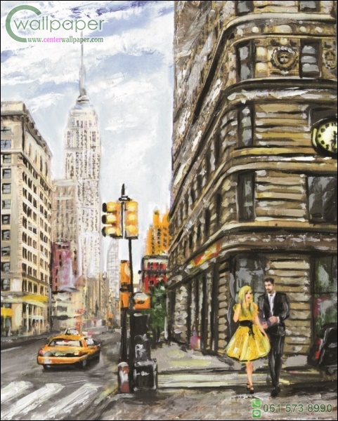 ภาพวิวสำเร็จรูป ภาพวาดสีน้ำมัน เมืองนิวยอร์ค