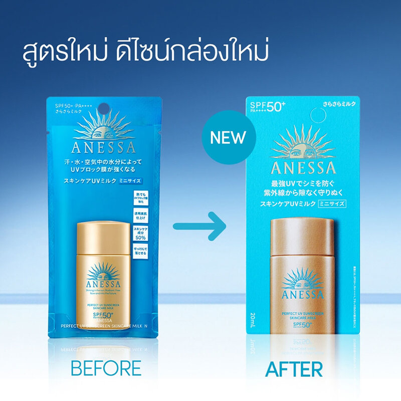 Shiseido Anessa Perfect UV Sunscreen Skincare Milk SPF 50+ PA++++ 20 ml. (แพ็คเกจใหม่)