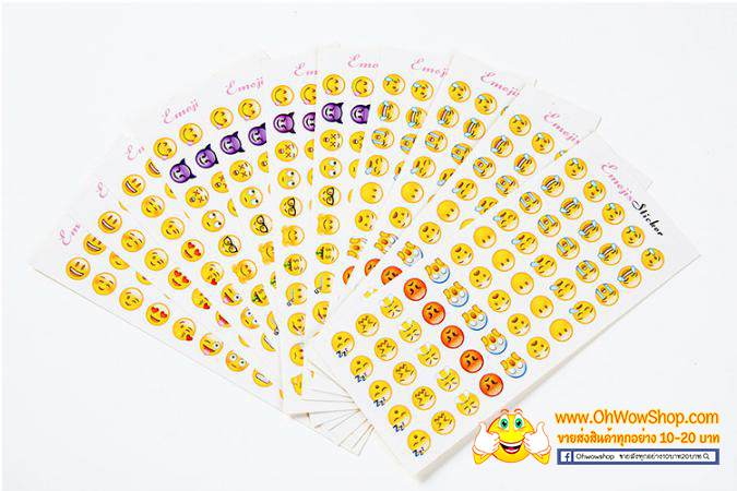 ⭐สติกเกอร์⭐ Sticker Emoji 😀ราคา 2 บาท ต่อแผ่น 📌คละลาย ✅Ohwowshop พร้อมส่งในไทย ตกแต่ง DIY Sticker สติ๊กเกอร์